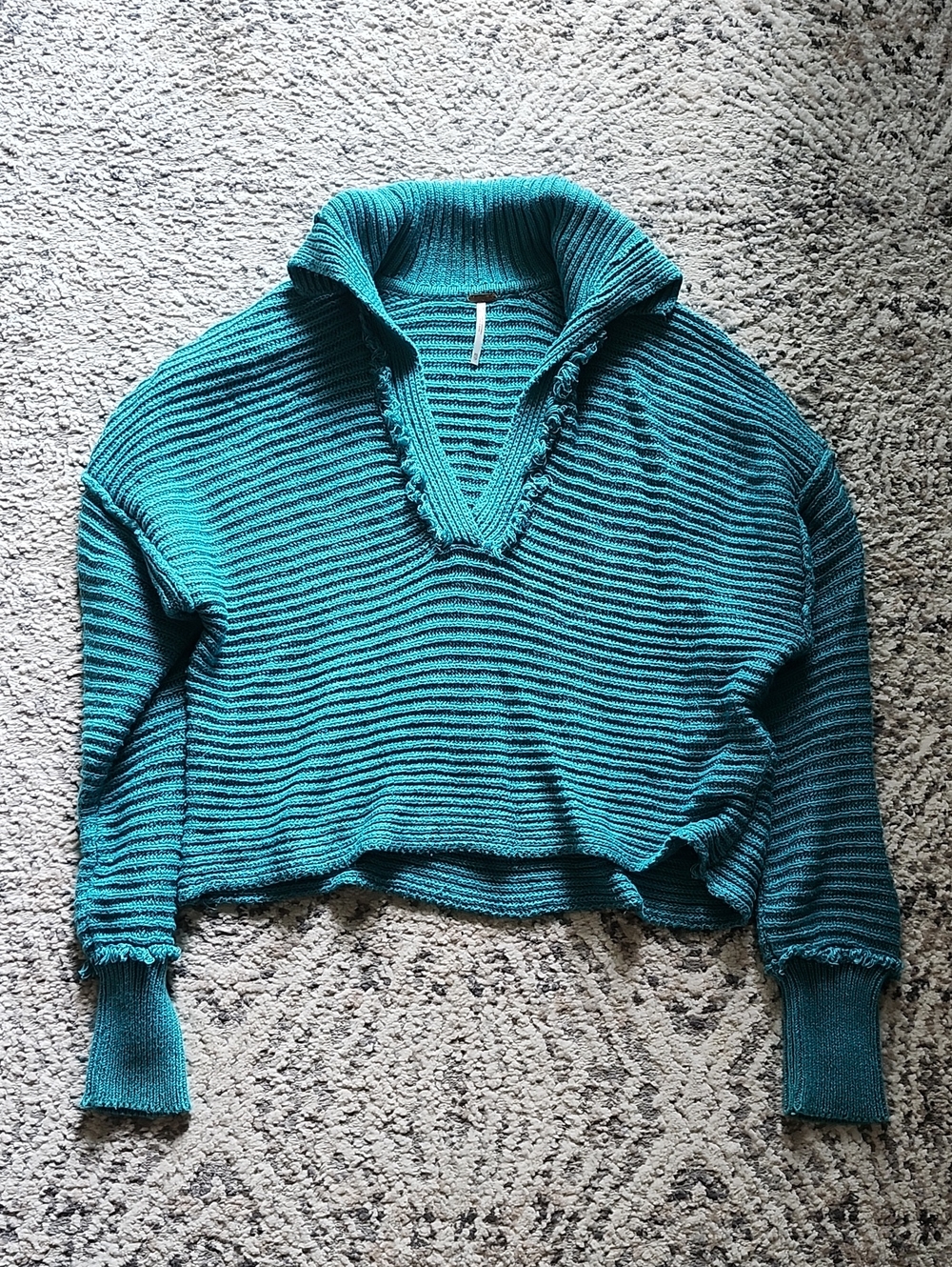 Free People Marlie Pullover V Neck Collared Sweater Size XS